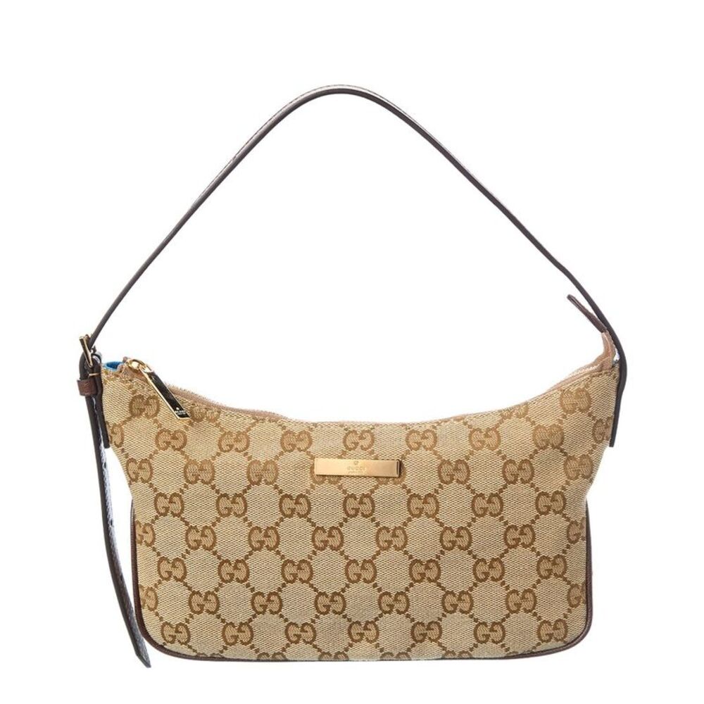 Gucci Lady Lunetta Small Gg Canvas & Leather Shoulder Bag